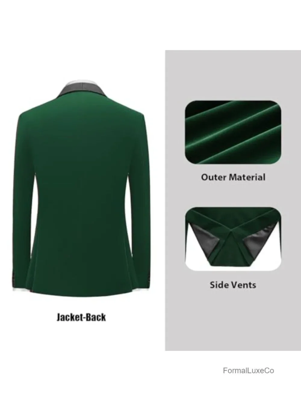 Men's Velvet Tuxedo Jacket Shawl Lapel One Button Slim Fit Formal Suit Coat